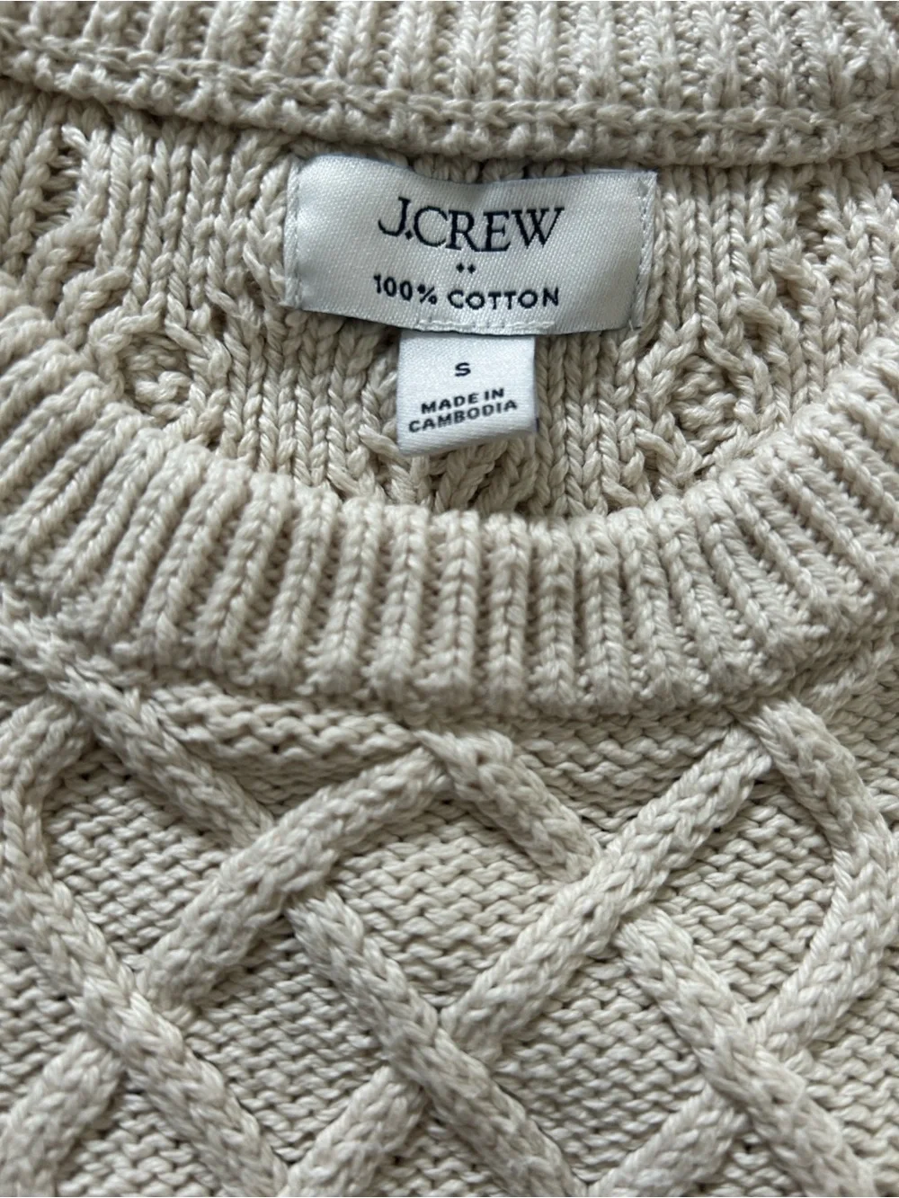J. Crew Factory Cotton Cable Crewneck Sweater